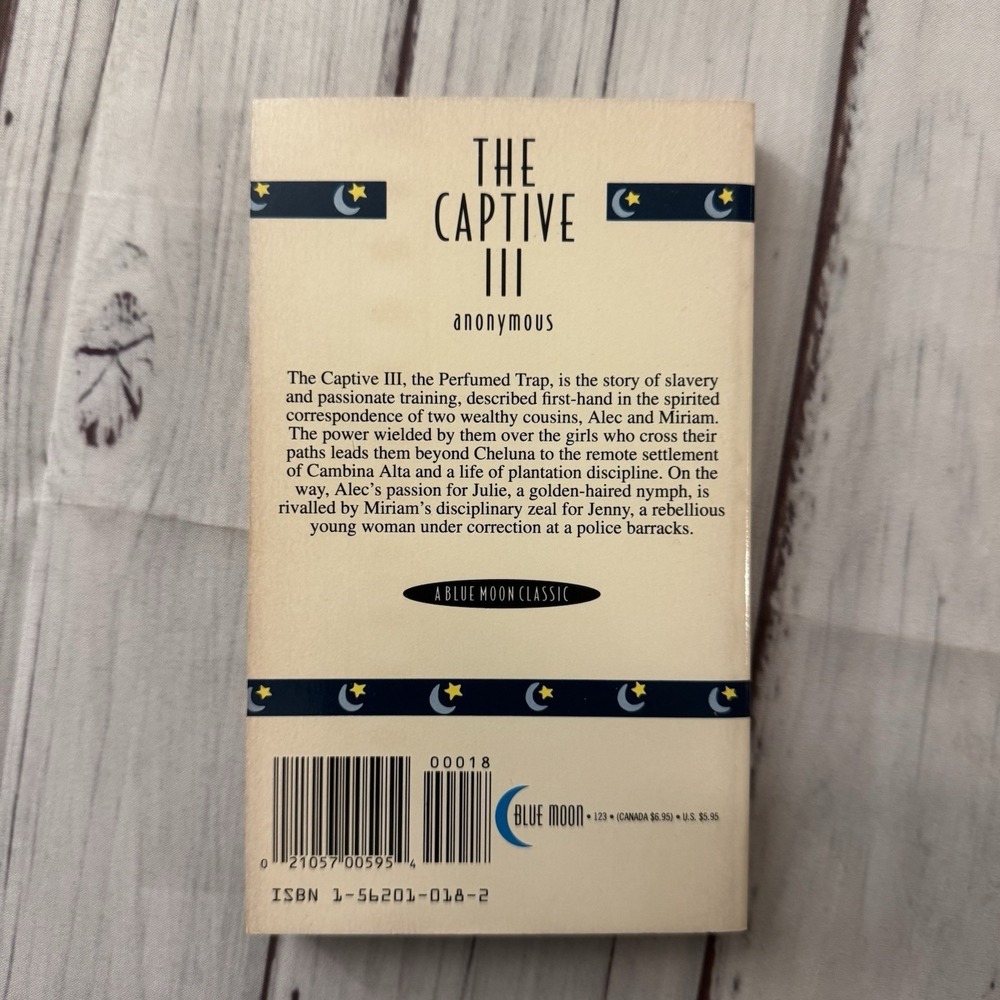 The Captive III Anonymous Erotic Sleaze Paperback Blue Moon 1993 1st‎ Print Smut - Picture 3 of 5